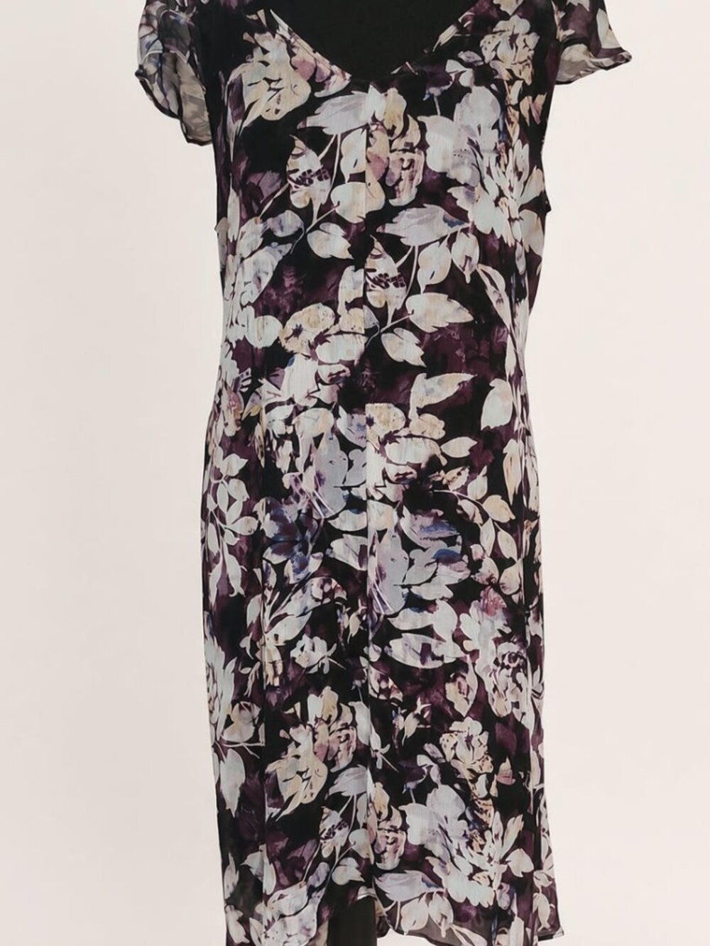 Simply Vera Vera Wang Plum Floral Midi Dress XL